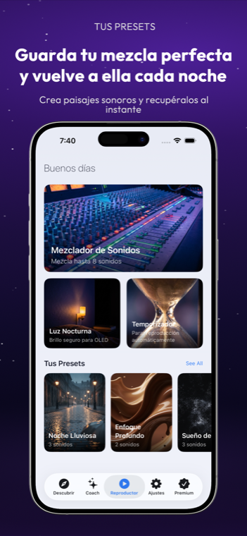 Drowze saved presets list for one-tap recall across devices