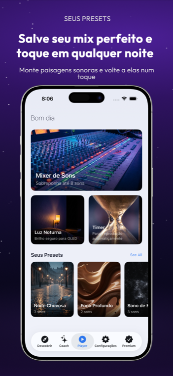 Drowze saved presets list for one-tap recall across devices